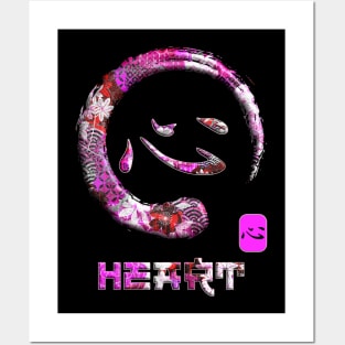 Heart Japanese Kanji Word Symbol Enso Circle 18 Posters and Art